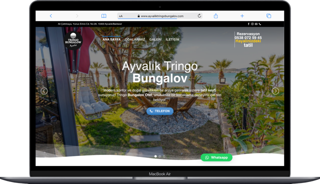 Esc Branding Google Premier Partner Sosyal Medya Ajansı Meta Reklam Yönetimi 86 Tringo Bungalov web sitesi ve Instagram hesabı — ESC Branding referansı