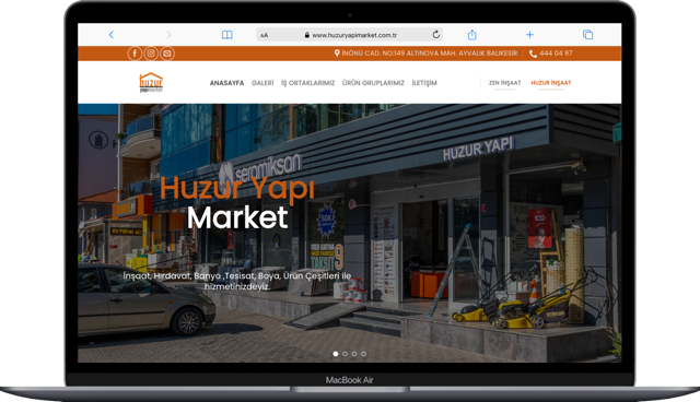Huzur Yapı Market web sitesi tasarımı — ESC Branding