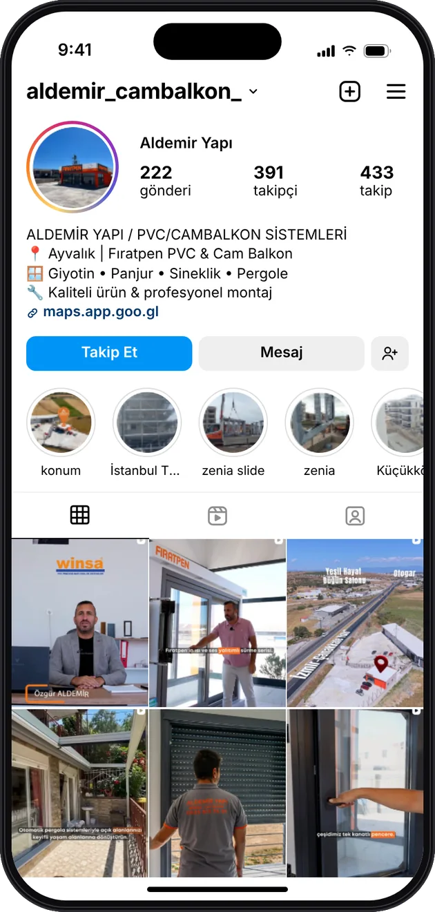 Aldemir Yapı · Fıratpen Instagram profili — sosyal medya yönetimi · ESC Branding