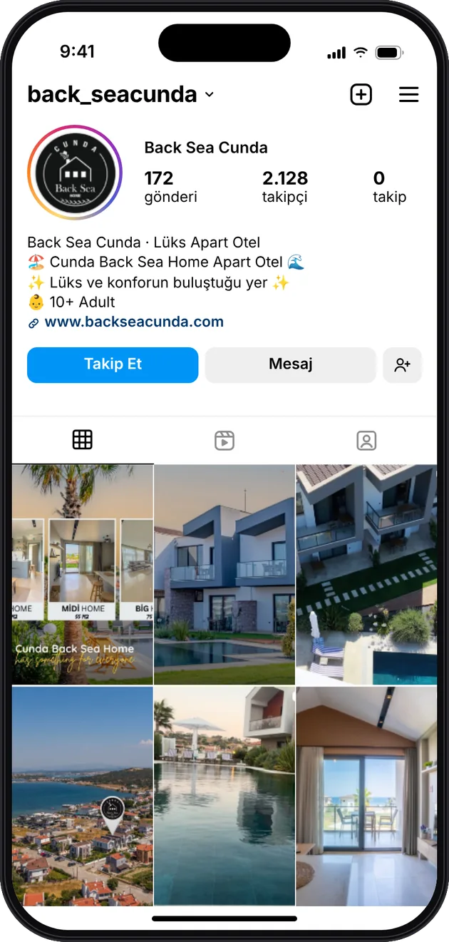 Back Sea Cunda Instagram profili — sosyal medya yönetimi · ESC Branding