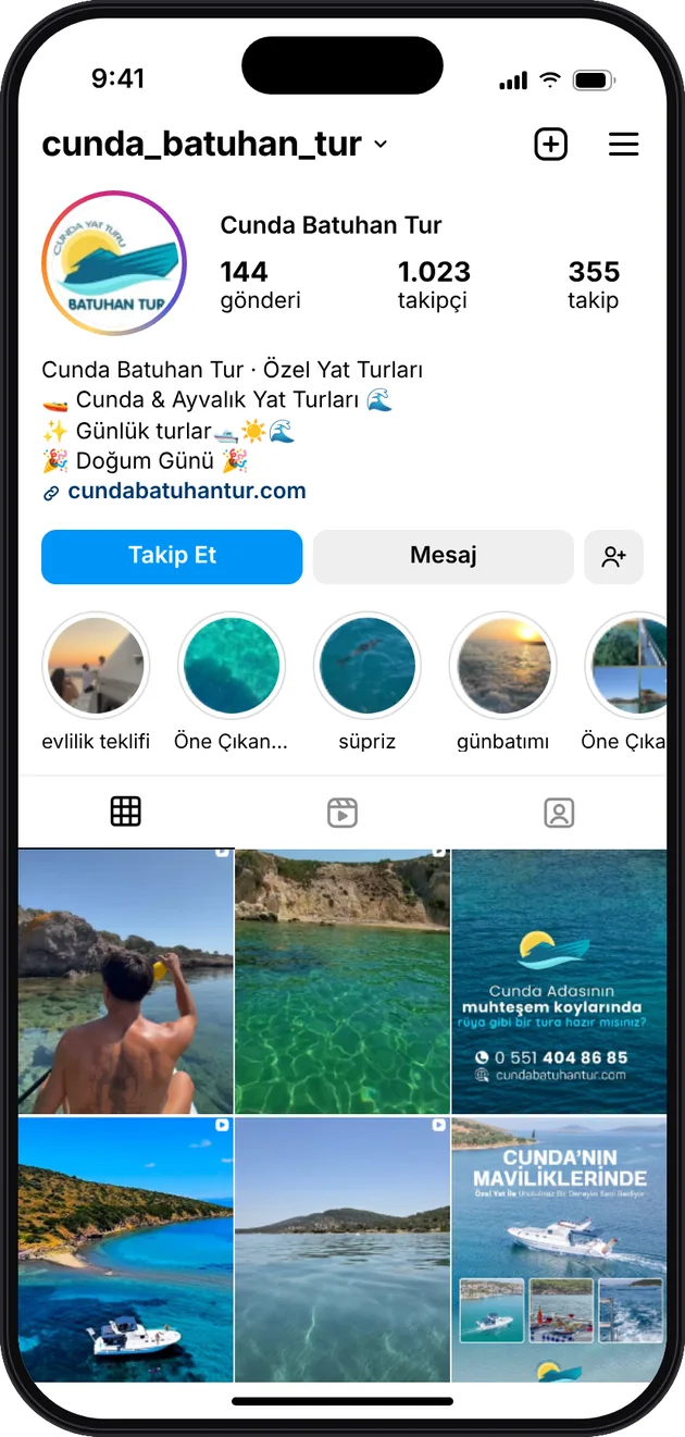 Batuhan Tur Instagram profili — Instagram ve Facebook reklam yönetimi · ESC Branding
