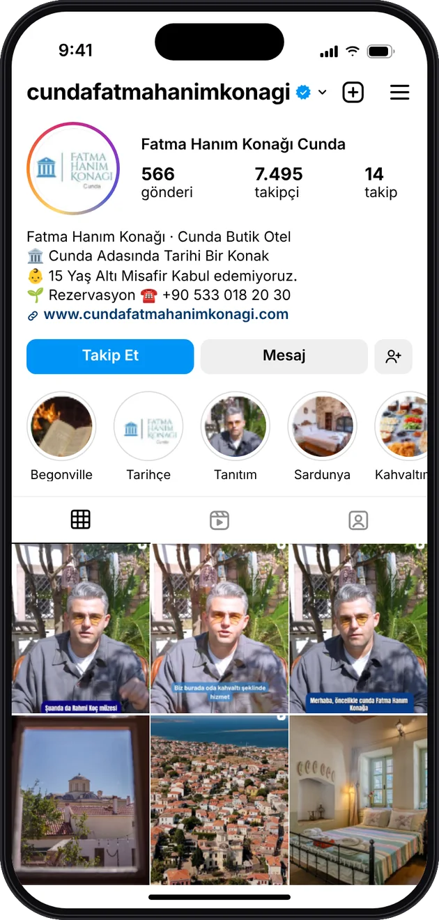 Fatma Hanım Konağı Instagram profili — sosyal medya yönetimi · ESC Branding