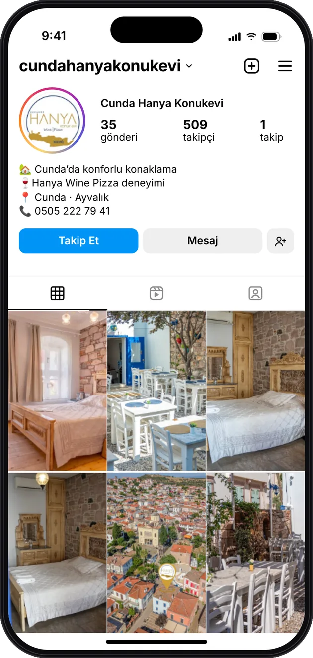 Hanya Konukevi Instagram profili — Instagram ve Facebook reklam yönetimi · ESC Branding