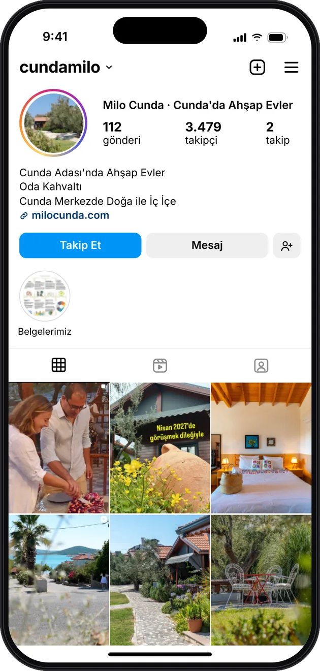 Cunda Milo Instagram profili — sosyal medya yönetimi · ESC Branding