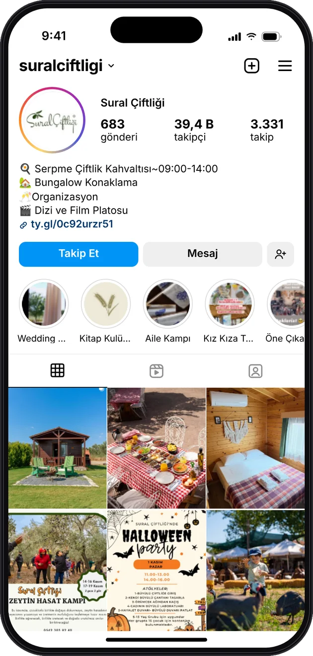 Sural Çiftliği Instagram profili — Instagram ve Facebook reklam yönetimi · ESC Branding