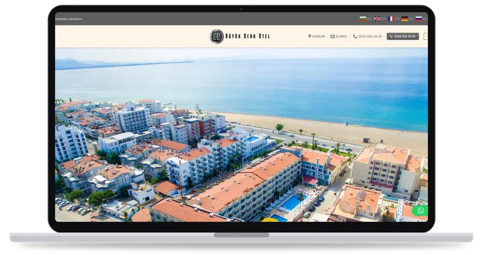 Esc Branding Google Premier Partner Sosyal Medya Ajansı Meta Reklam Yönetimi 78 Büyük Berk Otel web sitesi ve Instagram hesabı — ESC Branding referansı